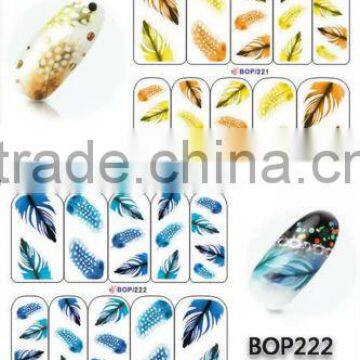 feather nail art water transfer nail sticker