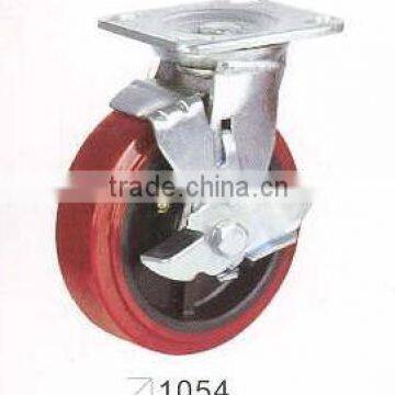 swivel industrial caster with brake