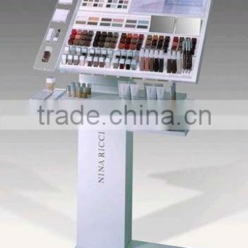 acrylic cosmetic display stand in supermarket