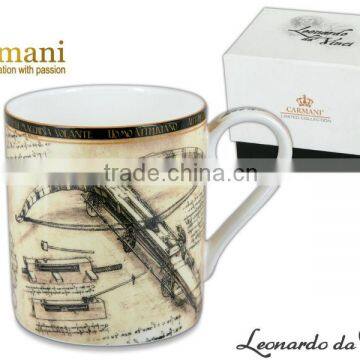 CARMANI gift set Cup + Saucer with LEONARDO DA VINCI artwork