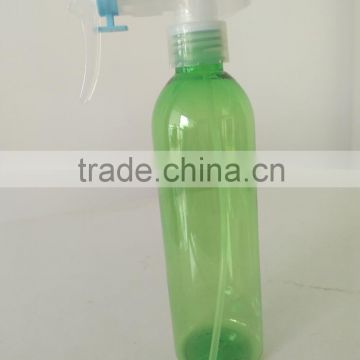 hot sale 250ml green empty plastic perfume bottles with trigger sprayer for sale