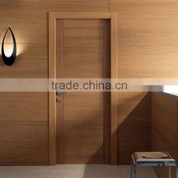 Simple bedroom flush door design with oak veneered MDF door skin