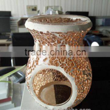 orange decorative mosaic glass oil burner