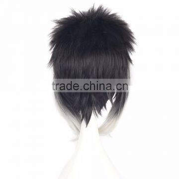 Suncos Bungo Stray Dogs Ryunosuke Akutagawa Black White Short Cosplay Wig Anime Hair Heat Resistance Fibre photo-3