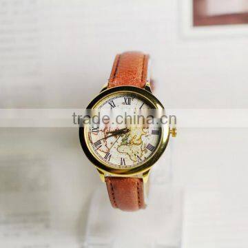 Wrist watch, Women watch, Leather Watch,Map watch,