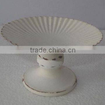 Unique off White Metal Stand Pedestal Tray photo-1