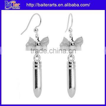 Custom Women's 925 Sterling Silver Earrings Dangle Bullet Earrings Wholesale