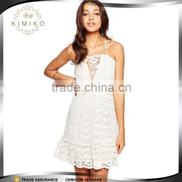 New Arrival Sexy Summer White Causal Women Cami Lace Dress