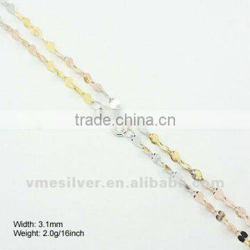 [DSC05901] 925 Silver Chains, Three Colors Dual Valentin Chain