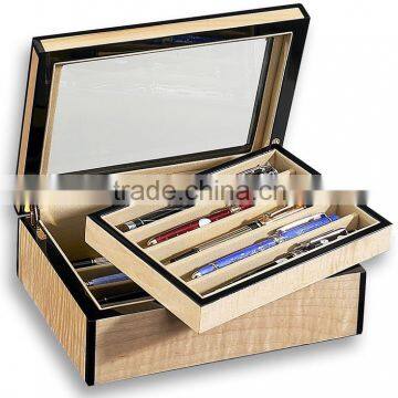 school wood storage pen packaging box with window