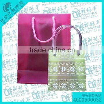 Custom plastic bag,bag with tube transparent handle