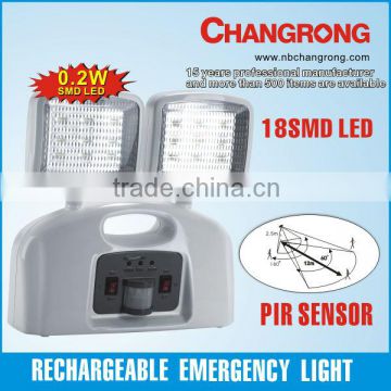 rechargeable PIR sensor emergency light with SMD led