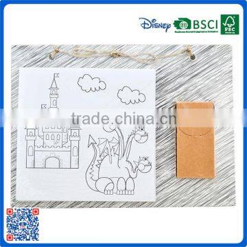 2016 fashion customized children coloring book with 6pcs color pencil for growth of children