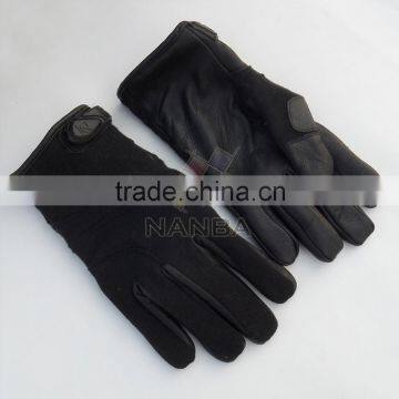 Black Leather Knuckle Tactical Gloves