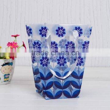 flower gift bags Clear pp flower packing bag / promotion handle bag