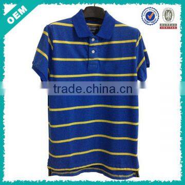 Men's Stripe Polo Shirt Blue And Yellow (lyt-060058)