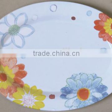 New Designed round custom print melamine plates PL-08