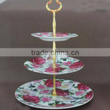 3 tier ceramic hanging cake stand