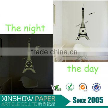 luminous sticker paris Home wall sticker clock                        
                                                Quality Choice