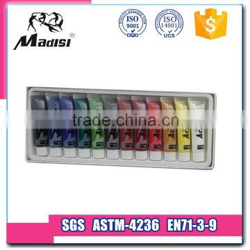 2016 Hot Sell Bulk Best Quality Art Acrylic Colour Paint Set For Students