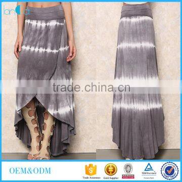 Grey tie dye wrap ladies skirt latest long skirt design