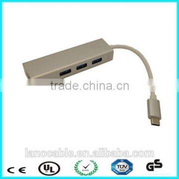 USB C lan ethernet with 3 USB 3.0 hub network adapter