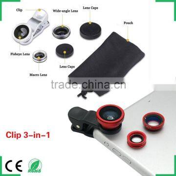Universal 3 in 1 Lens Wide Angle Lens+macro Lens+fisheye Lens for Smartphones photo-5