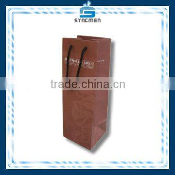 Wine Bottle Paper Bag, brown kraft paper bag, printed paper bag