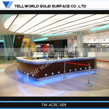 2014 commercial modern luxury salon cambered led reception desk service counter