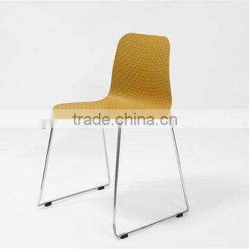 Cheap Dining Room Furniture Leisure Plastic Chair With Chrome Legs photo-4
