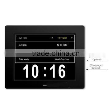 Digital Calandar Clock for Memory Loss Clock 8 Inch Elder Aged Use Big Letter Words photo-2