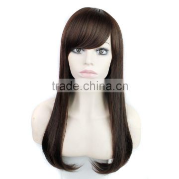 28" Synthetic Cosplay Wig Female Hairstyle Long Curly Wavy Black Hair Wigs African American Wig