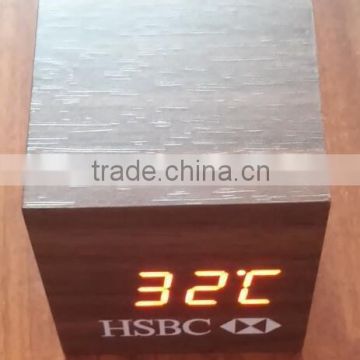 digital led wood clock with alarm