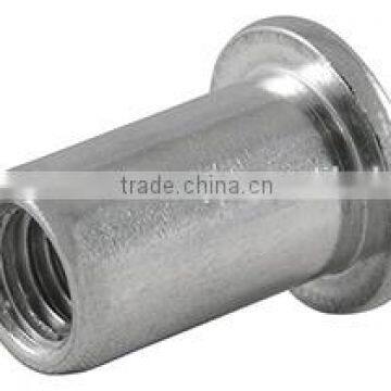 Open or closed end blind rivet nut with dome-, countersunk- and small countersunk head in alu, steel, stainless steel A2 + A4