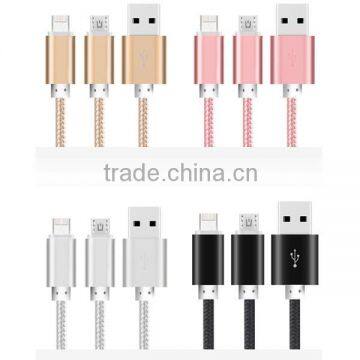 2016 New Arrival 2in1 micro ios usb charger cable for samsung for iphone 6