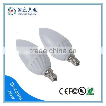 Plastic housing E12 E14 LED Candle Bulb light 1w 3w