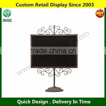 Stylish Vintage Brown Metal Frame Semi-Permanent Chalkboard Display Sign
