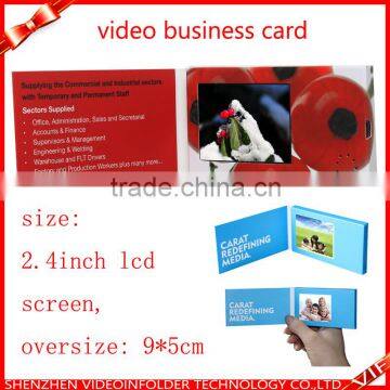 2.4" lcd video business card,usb business card custom printing,video cards bulk made in china