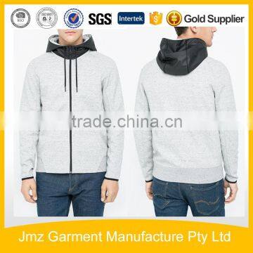 Custom High Class Soft Leather and Cotton Hoodies for Men