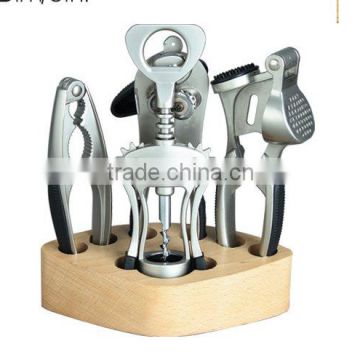 Garlic Presser, Corkscrew, Can Opener, 4 pcs Kitchen Gadget Set