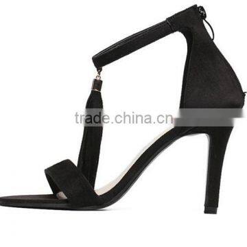 CX158 Fashionable women high heel sandal shoe with fringe