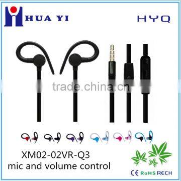 2016Newest Sport High quality go pro earphone with hooks for mobile or PC