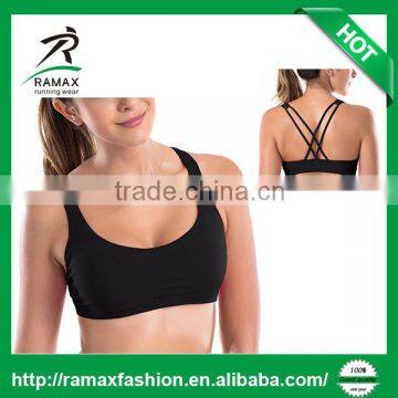 Ramax Custom Women Light Support Cross Back Straps Removable Cups Hot Yoga Gym Sports Bra