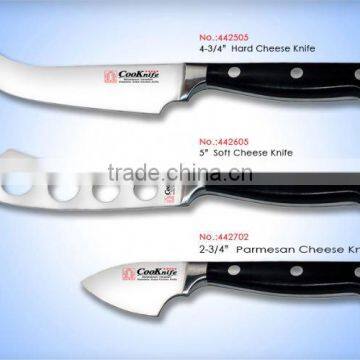 3Pcs Decorative Cheese Knife with Black Plastic Handle