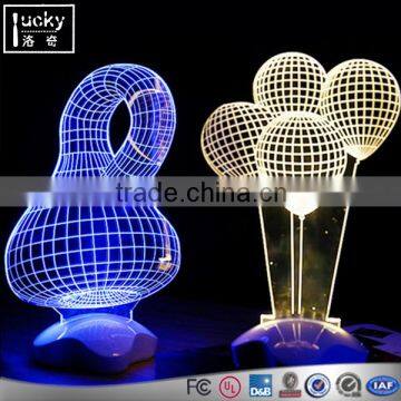 3D Acrylic LED Night Light Desk Table Lamp,Custom all shapes