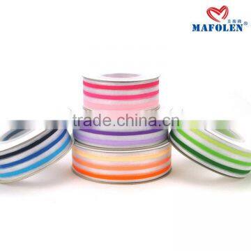 Wholesale cheapr rainbow organza merry christmas decoration ribbon import