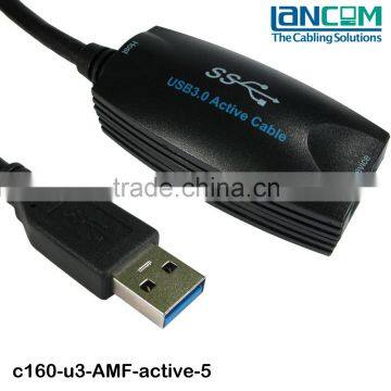 Black USB 3.0 active cable 5M good quality