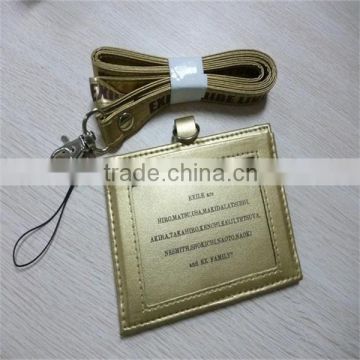 wholesale price premium quality PU card holder with detachable strap