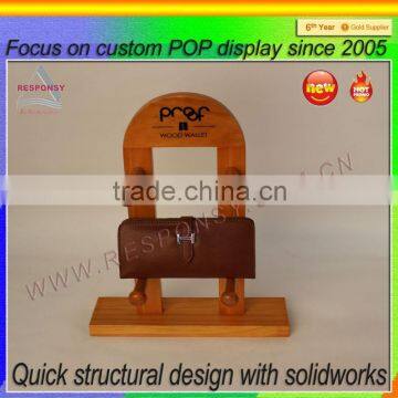 custom color wood bamboo wallets display holder