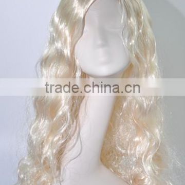 Light blond body cave curls wigs N195